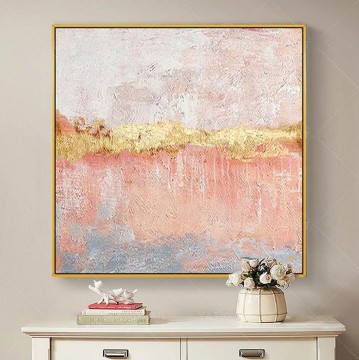 抽象的かつ装飾的 Painting - ゴールド ピンク 04 壁装飾